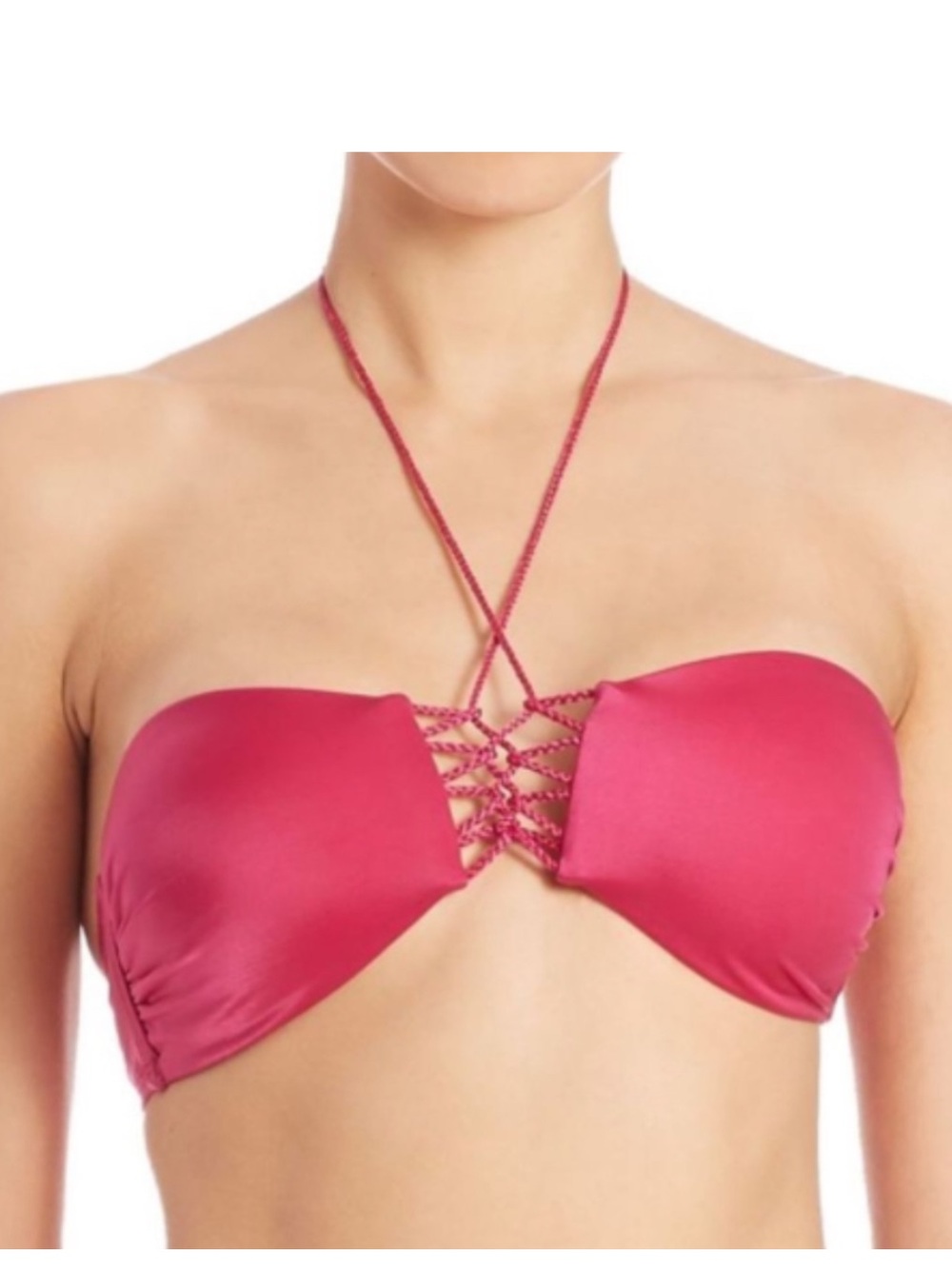 Vix Bikini Top with Lace-Up Detail